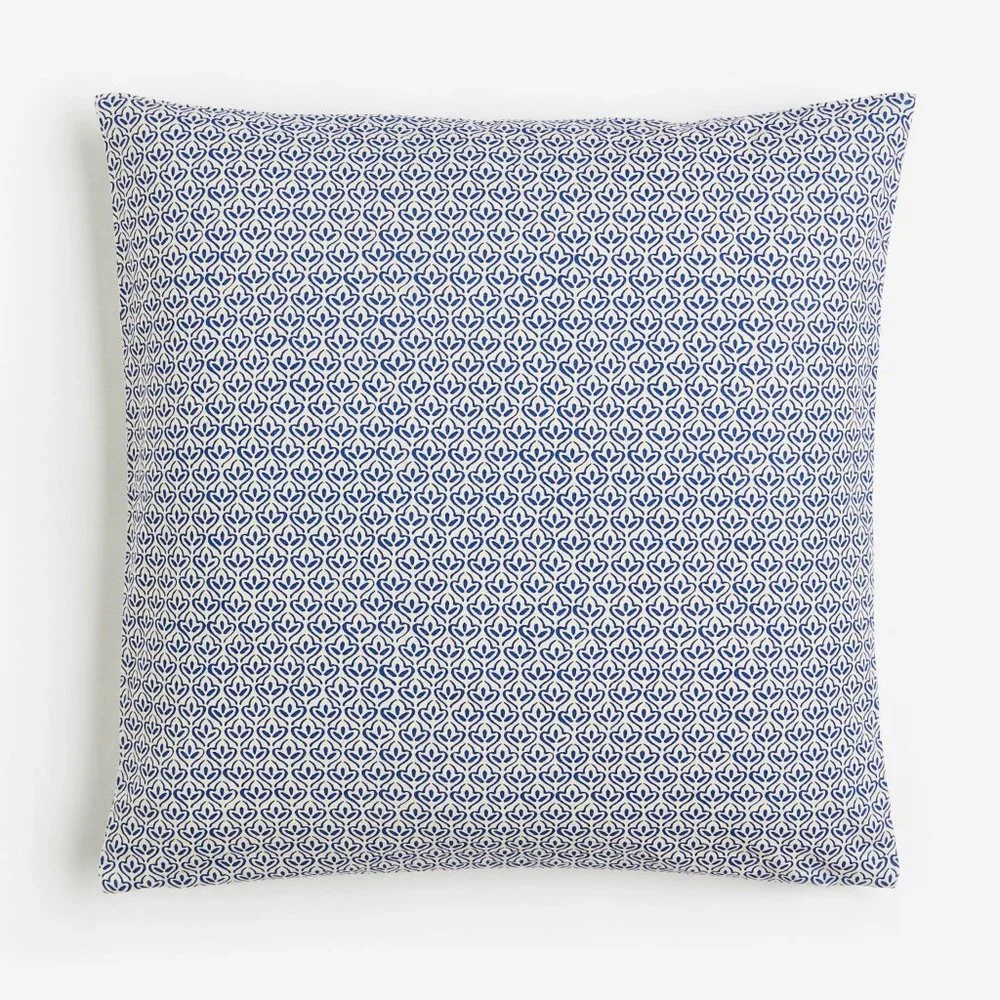 New West Elm Blue & White Boho Geometric Throw Pillow Cover Case 20
